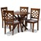 Baxton Studio Elena Grey Upholstered and Walnut Wood 5-Piece Dining Set 172-9875-10891 - alternate 7